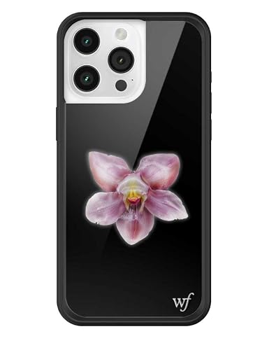Wildflower Cases - Orchid, Compatible with Apple iPhone 15 Pro Max | Floral, Black, Purple, Minimalist, Cute, Trendy - Protective Black Bumper, 4ft Drop Test Certified, Women Owned Small Business