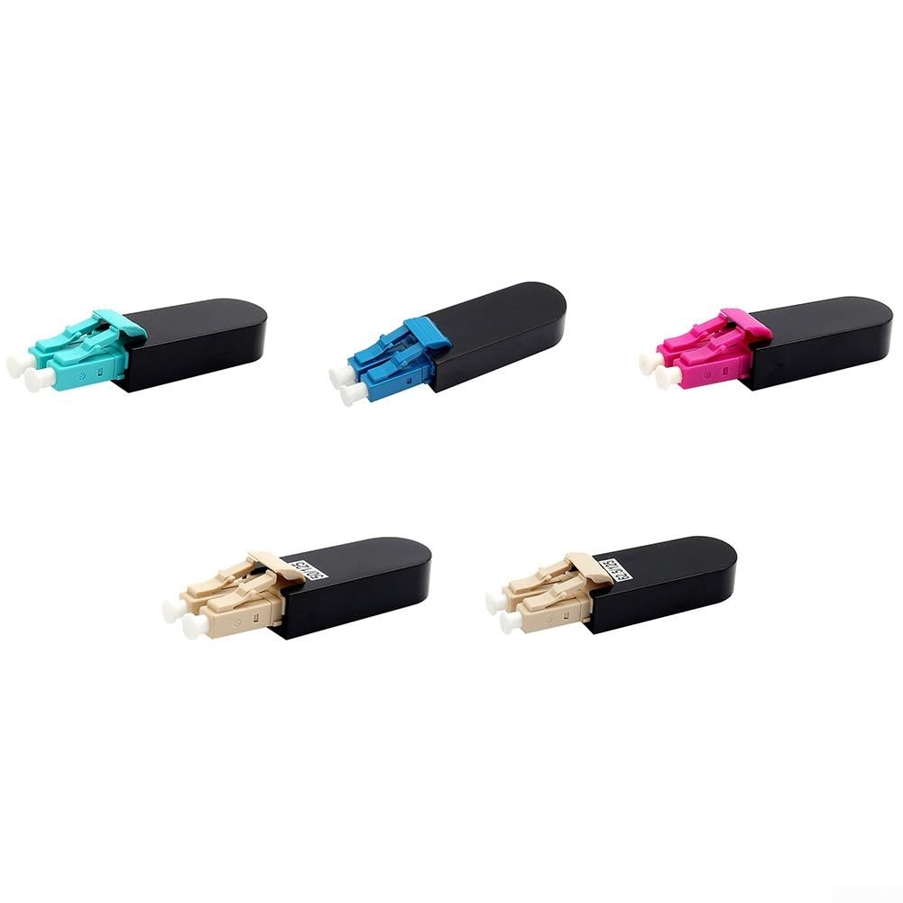 LC/UPC Adaptateur Loopback Fibre Optique Monomode Multimode SM/MM OM1 OM2 OM3 OM4 pour test de périphérique réseau et inspection des composants, matériau PE (OM4 50/125)