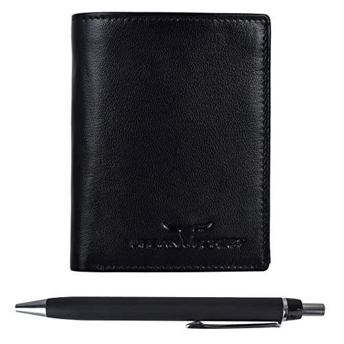 URBAN FOREST Toronto Black Leather Wallet and Pen Combo for Men
