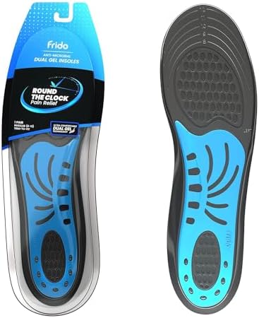 Frido Dual Gel Heavy Duty Trimmable Insoles | For Loose Shoes or Replacing Existing Insoles | Thick Shoe Inserts | Extra Comfort and Support | Proudly Made in India | (Size 8-13 UK) - Pack of 1 Pair