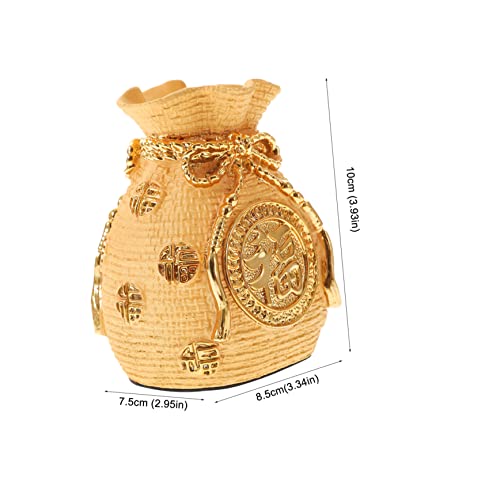 Totority Money Bag Resin Piggy Bank Decor for Car and Desktop Realistic Lucky Money Bag Figurine with Fine Craftsmanship Decorative Coin Box for Home and Vehicle Interior2