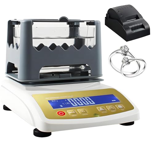 ByBoDi Probador electrónico Digital de pureza de Oro y Metales Preciosos, con Impresora y densímetro Digital para la Venta y el Reciclaje de Joyas. 1200K