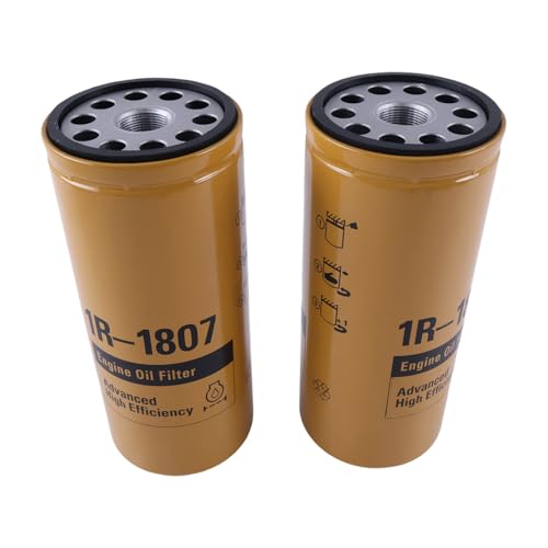 Lesurey 2Pcs Oil Filter 1R1807 1R-1807 Compatible with CAT Caterpillar 235B 312D2 313D2 320B 320D 322C 324D 325C 312D 322B 325D 328D 329D 330D 3116 3126 3126B 3304 3306B