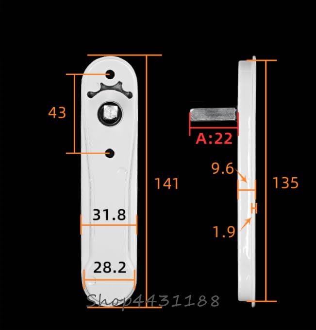 window handle， White/Black Zinc Alloy Hidden Windows Hardware Accessories Screen Handle with Stainless Steel Screws Window Handles(Black)