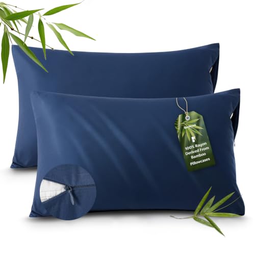 Image of Bedsure Zipper Pillow Cases Queen Size from Rayon Derived from Bamboo