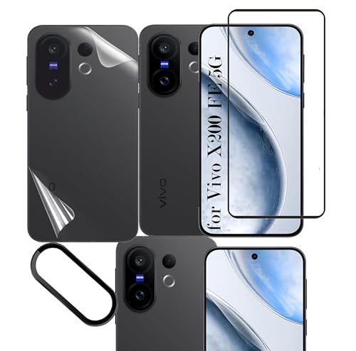 Image of ZARALA Tempered Glass Screen Protector Compatible for VIVO X200 FE 5G | Front And Back Screen Guard With camera lens protector