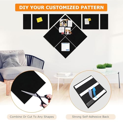 Image of Axmon Notice Board for Office with Pins 2 Pcs Bulletin Board| Vision Board for Manifestation| Self-Adhesive Wall Boards| Message Board for Notes| Keys|Photos|Schedules for Office|Kitchen|Home