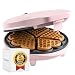 Bestron Waffeleisen für klassische Herzwaffeln, Waffelmaker mit Antihaftbeschichtung für Waffeln in Herzform, Retro Design, inklusive Rezeptvorschläge, 700 Watt, Farbe: Rosa