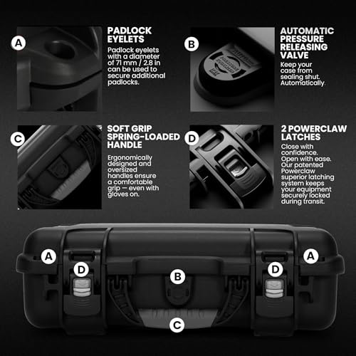 Image of NANUK 910 Empty Waterproof Hard Case - 14.3 inch x 11.1 inch x 4.7 inch, Protective Case for Gear - Impact-Resistant, Dustproof, Airline Carry-On Approved - Made in Canada, Black