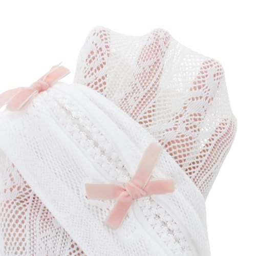 Image of Women Kawaii Lace Bolero Y2K Sheer Mesh Shrug Lolita Bowtie Fishnet Shawl Cute Sweet Arm Sleeves Y2K Accessories