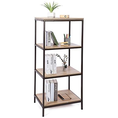 Sekey Home Bücherregal mit 4 Regalböden | Bücherregal, Lagerregal, Eckregal Cover