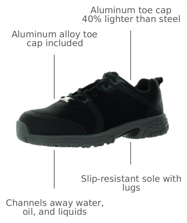 Image of Nautilus Zephyr Men's Athletic Work Shoe by FSI Oil and Slip Resistant, Aluminum Alloy Safety Toe Cap, Static Disspative, N1312- Black