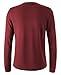 QUALFORT Men's Henley Long Sleeve Shirt Slim fit Beefy Waffle Lightweight Outdoor Tees Fall Tops Dark Red X-Large