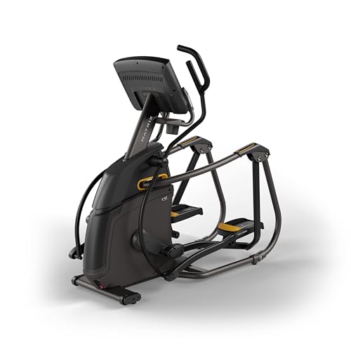 Image of Matrix Fitness A50 Ascent Elliptical with XUR | 22 inch Touchscreen (WiFi+BT+HDMI) | Low Impact Workouts, Full Body Cardio | Space Saving Compact Design, Suspension Elliptical with Adjustable Incline