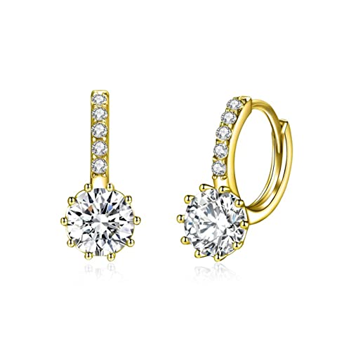 Boucles d'oreilles de cerceau rondes dorées chic style HY0041K
