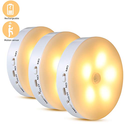 YISUN Motion Sensor Night Light LED Rechargeable Puck Lights LED Wireless Lighting