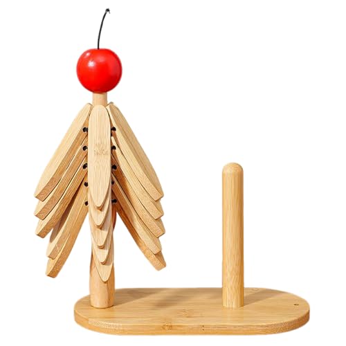 Salvamanteles de árbol para platos calientes, mantel individual de trípode de madera estética, con soporte y tapete de papel caliente, para platos, cuencos, tazas, bebidas, teteras, vajilla en mesa de