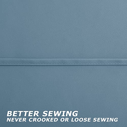 Light Blue Curtains 96 Inches Long For Living Room,Window Treatments Grommet Blackout Thermal Insulated Room Darkening Dusty Steel Gray Greyish Blue Curtain For Bedroom,52X96 Inch Length 2 Panels Set #TOP5