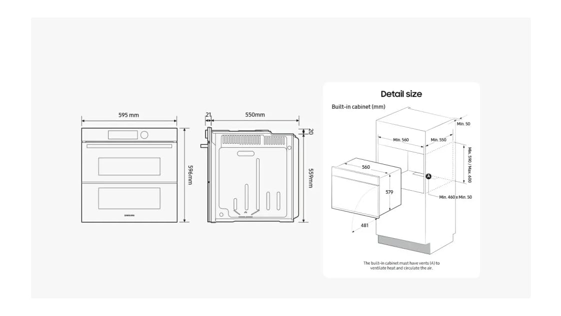 Forno Samsung Dual Cook Flex™ Serie 5 76L NV7B5740TBS