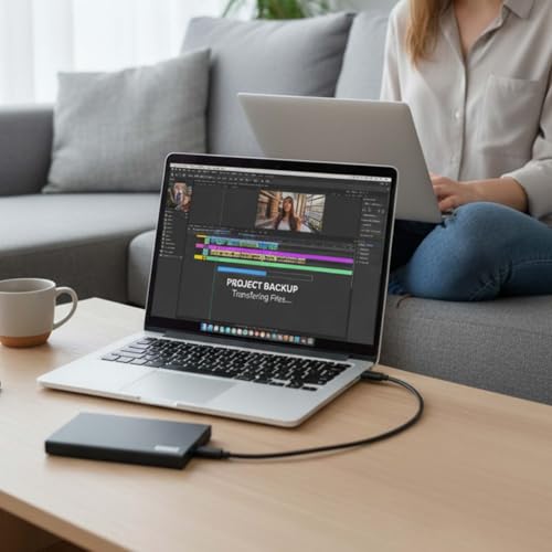 Image of Secure Touch 500GB Portable External Hard Drive | Aluminum Body | USB 3.1 (Up to 10Gbps) | Slim, Shock-Resistant HDD | Type-C Cable | Windows, Mac, Linux, Mobile, Smart TV, PS4