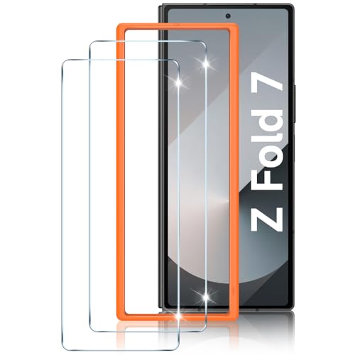 LYWHL 2-Pack Samsung Galaxy Z Fold 7 Screen Protector, Tempered Glass Front Screen Protector for Galaxy Z Fold 7 with Alignment Frame, Anti Scratch Bubble Free Easy Install - Transparent