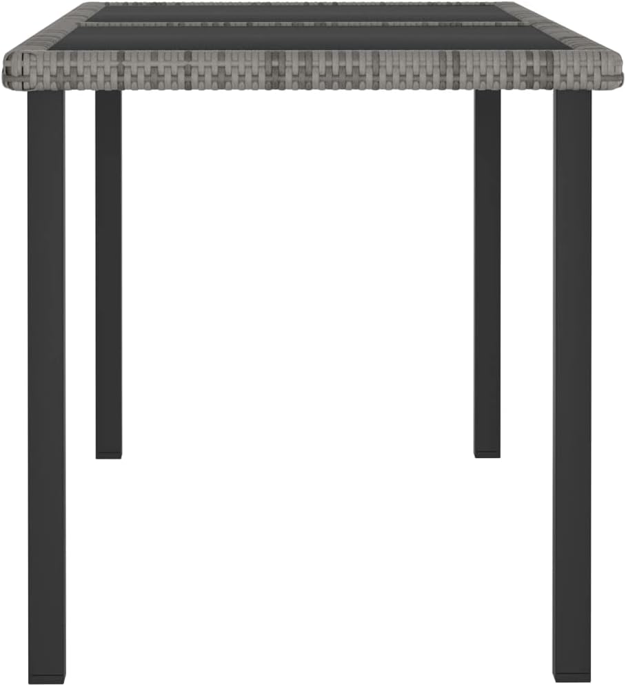 Patio Dining Table,Outdoor Patio Table,Bistro Table, Outdoor Patio Furniture,Outdoor Coffee Table, Garden Table,Balcony Table,for Deck,Lawn,Backyard, Gray 55.1"x27.6"x28.7" Poly Rattan