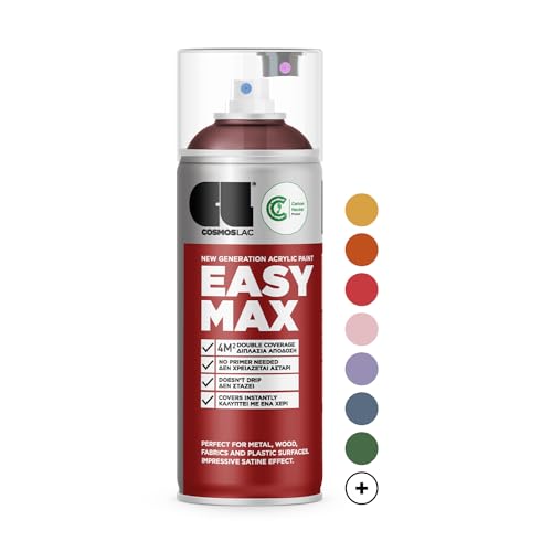 COSMOS LAC Pintura en aerosol mate con alta cobertura - Botes de aerosol de pintura DIY - Pintura en aerosol acrílica - Aerosol de pintura Farbspray bote de aerosol Lackspray (RAL 3004 rojo púrpura