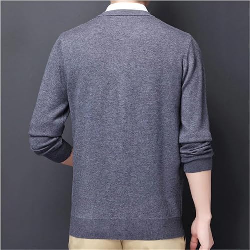 Men's Argyle Patchwork Knit Cardigan Fashion V-Neck Casual Knitted Sweatercoat3