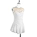 ZYDANC Figure Skating Competition Dress Ice Skating Dresses One-Piece Training Wear Gymnastic Leotard Activewear,White,XL