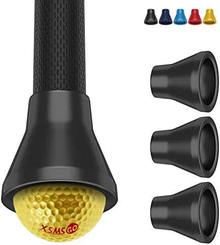 XSMSGO Golf Ball Retriever,Golf Ball Picker Upper for Putter Grip Tool, Back Saver Golf Ball Grabber Suction Cup Portable Golf Sucker Accessories for Putters and Golfer (Black, M)