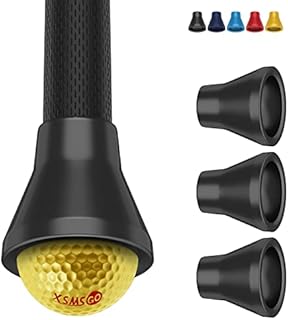 XSMSGO Golf Ball Retriever,Golf Ball Picker Upper for Putter Grip Tool, Back Saver Golf Ball Grabber Suction Cup Portable Golf Sucker Accessories for Putters and Golfer (Black, M)