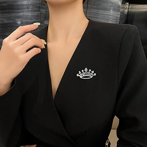 Image of Crystal Rhinestone Princess Queen Brooch Pin Tiara Crown Brooches for Women Tiara for Wedding Party /Banquet /Birthday