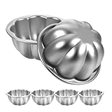 6 kleine Metallformen zum Backen von Pudding, Gelee, Kuchen und Torten, nicht beschichtet, Aluminium-Legierung und platzsparendes Design