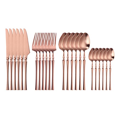 Ménagère en acier inoxydable anti-ternissement, set de 6 pièces