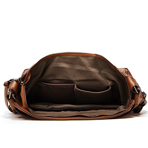 Bolsas femininas Hobo, tote, grande, de mão e de ombro, moderna, 2 peças, Marrom, One Size