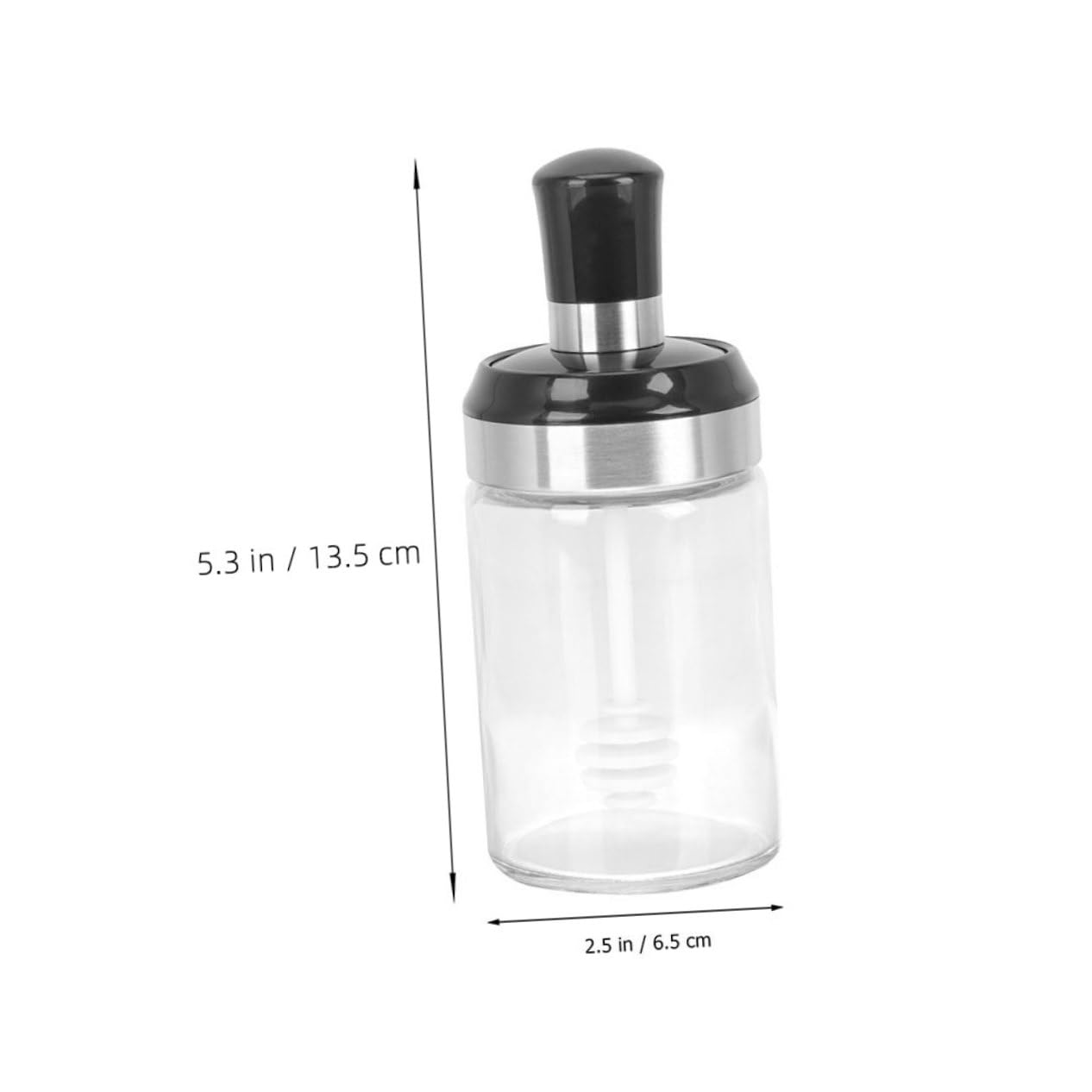 PRETYZOOM 3pcs Honey Dispenser Set with Lids and Dipper Multi Functional Honey Kitchen Jar Transparent Honey Container for Marmalade Seasoning and Condiments