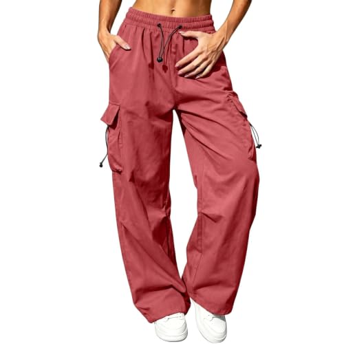 Womens Cargo hiking pants Y2K Baggy Stretchy High Waisted Jogger Trousers - image 1