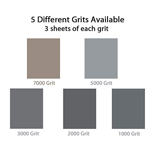 15Pcs Wet Dry Sandpaper, 1000 2000 3000 5000 7000 Assorted High Grit Polishing Sandpaper Sheets For Automotive Wood Metal Sanding By Baisdy #TOP1