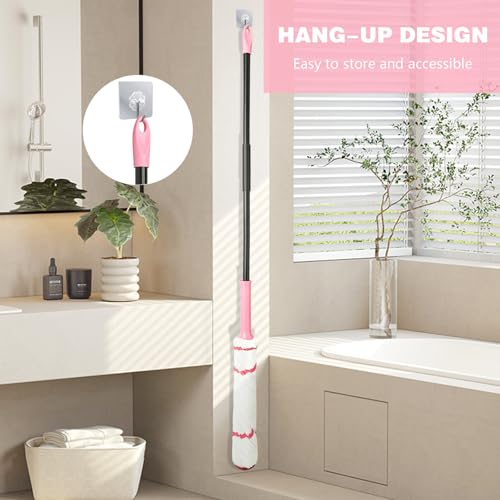 Image of Self-Wringing Twist Mop for Floor Cleaning, 57 inch Long Handle Heavy Duty Microfiber Mop for Wet Mopping on Tile, Hardwood, Kitchen, Bathroom, Patio, Garage, Commercial Household Clean (Pink)