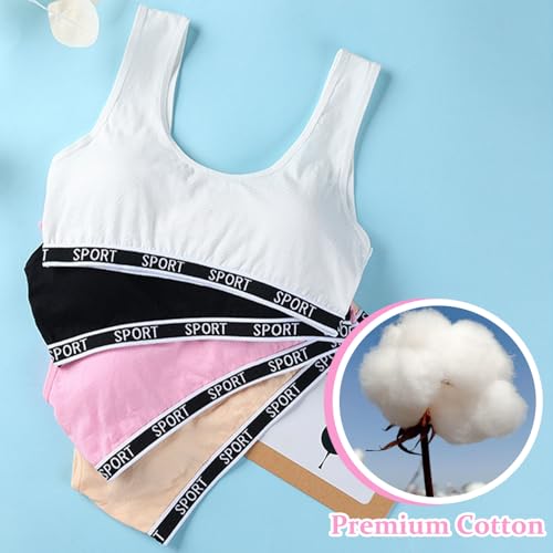 Girls Sports Bras Cotton Training Underwear with Removable Pads Teenage Crop Vest for 8-15 Years4