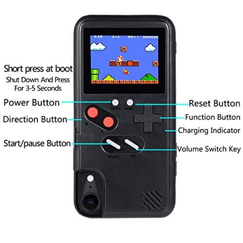 Autbye Gameboy Case for iPhone, Retro 3D Phone Case Game Console with 36 Classic Game, Color Display Shockproof Video Game Phone Case for iPhone (for iPhone XR, Black) - Thumbnail 6