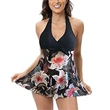 Bikini Talla Grande Mujer, Traje De BañO De Pieza Mujer Traje De BañO De con De Hojas Mujer Tankini Mujer (Pink, XXXXXL)