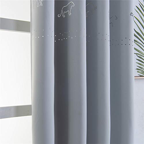 Mangata Casa CL009-G/W M Kids Blackout Curtains Cutout Animal For Boy Nusery Bedroom 2 Panels thumb #8
