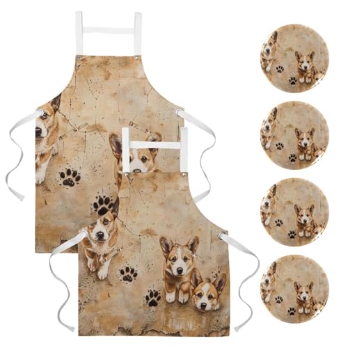 Tablier de serveuse Corgi pour réussir vos ateliers pâtisserie et le nettoyage à la maison