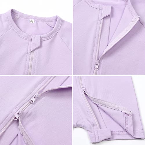 Beivslley Infant Baby Boy Girl's 2 Pack Short Sleeve Romper,Unisex Toddler Cotton Jumpsuit Outfits Clothes,Purple,18-24M #TOP2