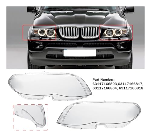 Coque protection phare voiture X5 E53 anti-jaunissement 2004-2006