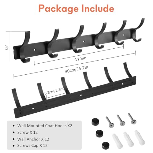Optish 18.99 2 Pack Coat Rack Wall Mount thumb #4