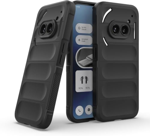 Image of ShieldTech AirGuard Series Back Cover Case for Nothing Phone 2a | Microfiber Lining | Airbag Cushion Drop Protection | Shockproof Silicone Cover Case | Anti Slip Grip - Black for Nothing Phone 2a