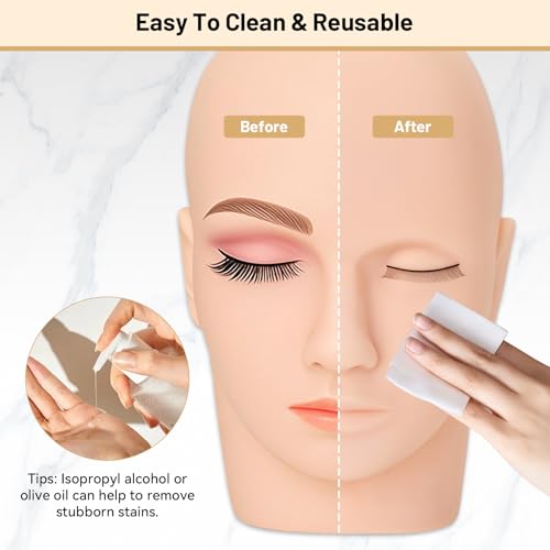 Kit extensions de cils avec tête de mannequin et 10 paires pour débutant