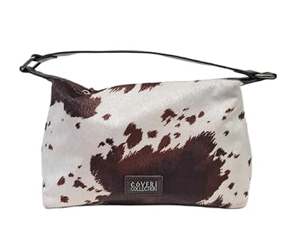 COVERI COLLECTION Borsa Donna Effetto Animalier, Ecopelle, Dimensioni 28x18x10 cm, con Tracolla Regolabile Removibile, Scomparto con Zip, Manico per Spalla Art. 8070-5 (MARRONE/COFFEE)